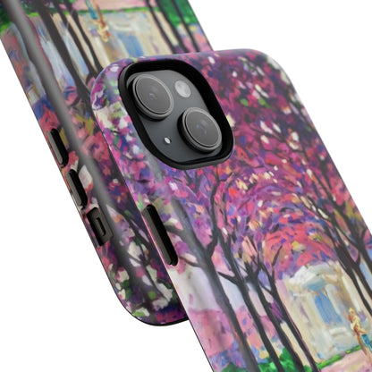 Handyhülle mit Blumenmuster – Robuste magnetische Hülle mit rosa Kirschblüten