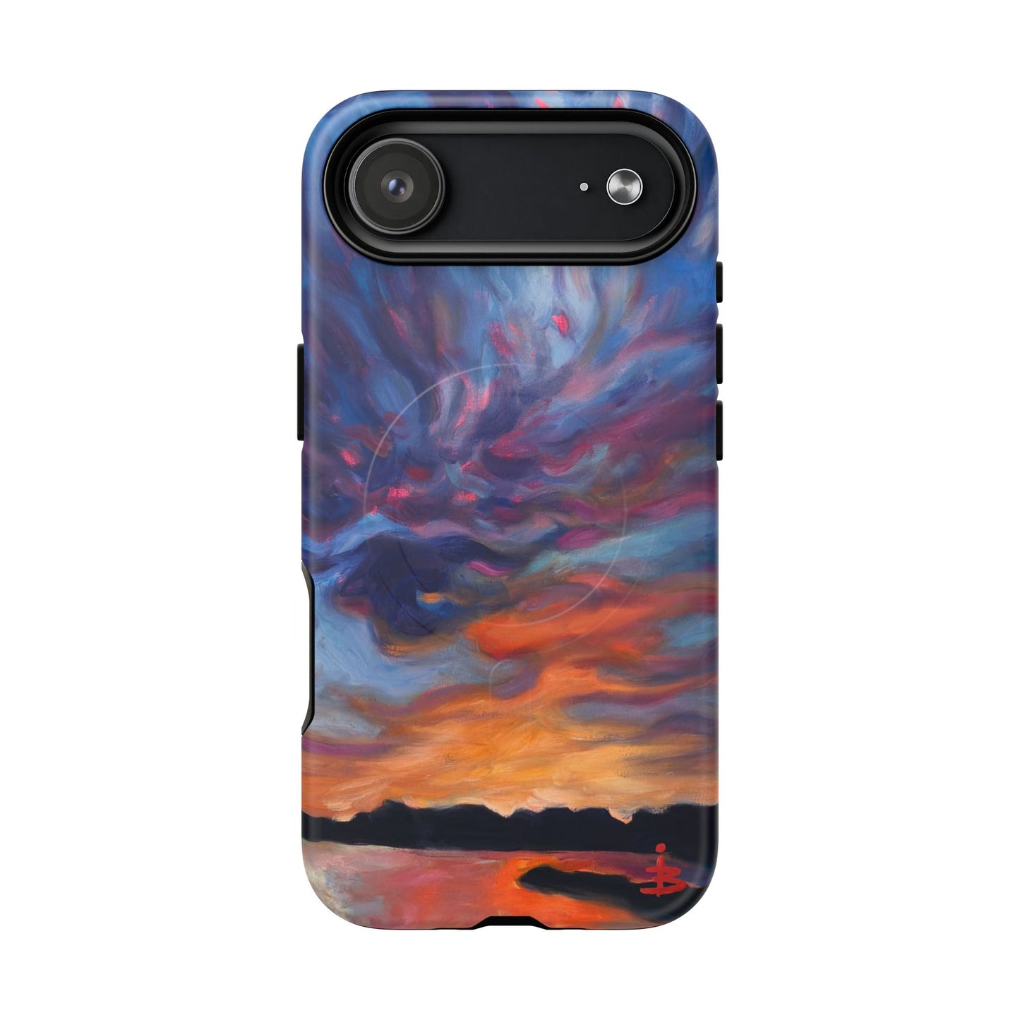 Magnetische Handyhülle – Abstraktes Sonnenuntergangsmuster für iPhones