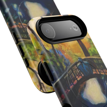 Artistic Bridge Phone Case — Romantic Watercolor Landscape Tough Magnetic Case