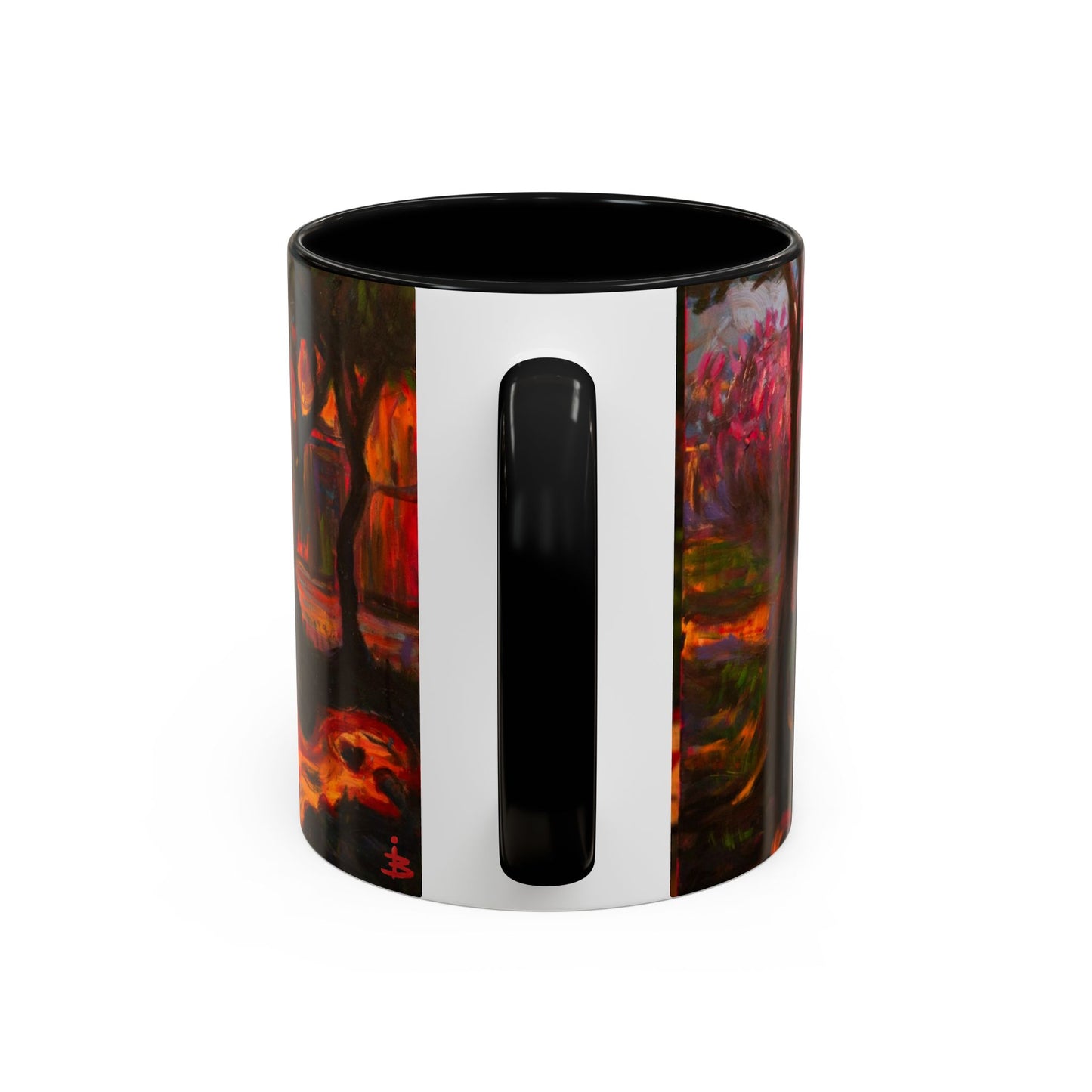 Kaffeetasse mit herbstlichem Hundemotiv – Tasse mit floralem Waldakzent (325 ml)