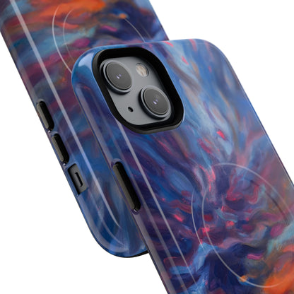 Magnetische Handyhülle – Abstraktes Sonnenuntergangsmuster für iPhones