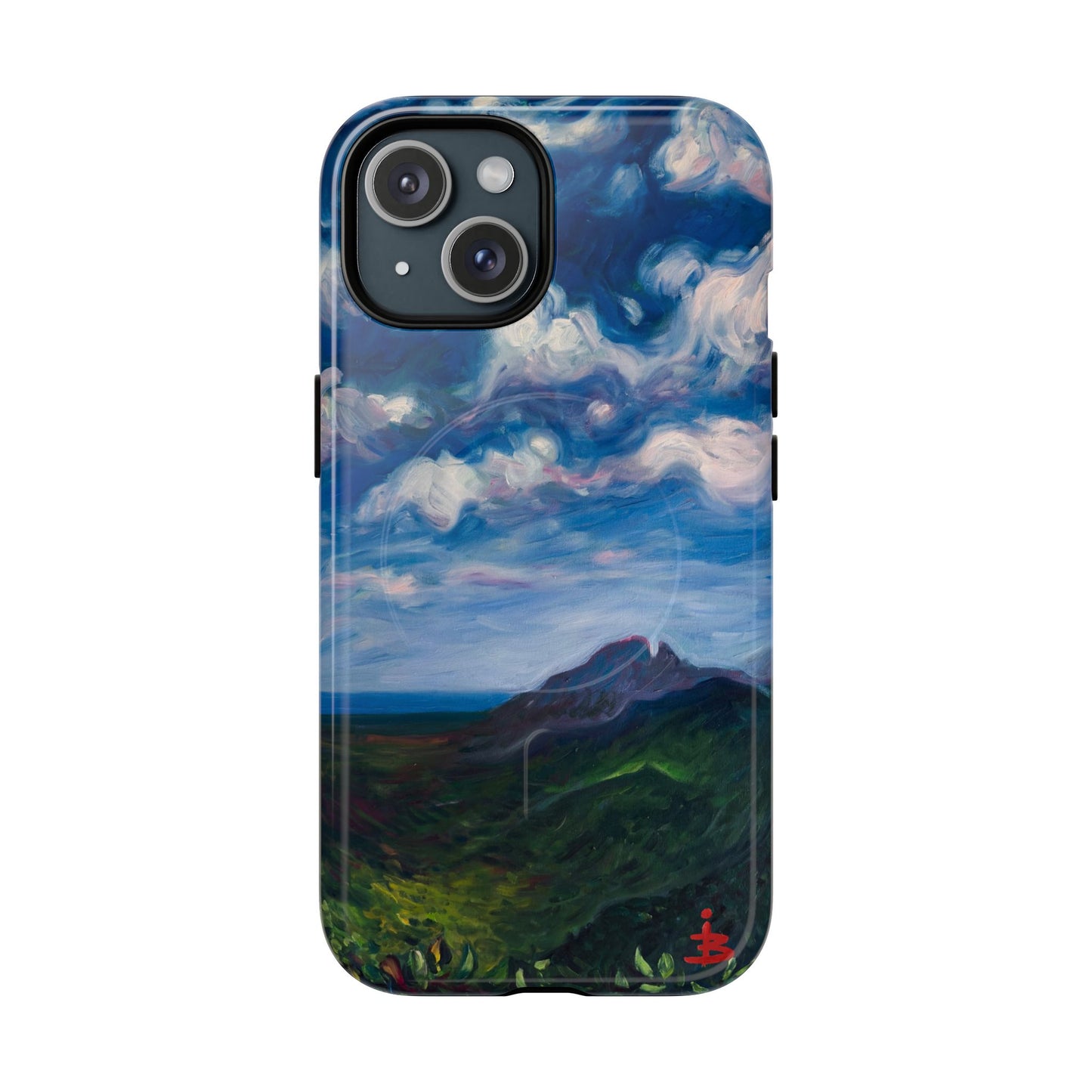 Robuste magnetische Handyhülle – Malerischer Meerblick mit bewölktem Himmel