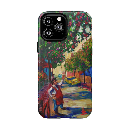 Magnetische Handyhülle – Farbenfrohe impressionistische Straßenszene