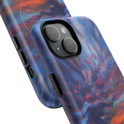 Magnetische Handyhülle – Abstraktes Sonnenuntergangsmuster für iPhones