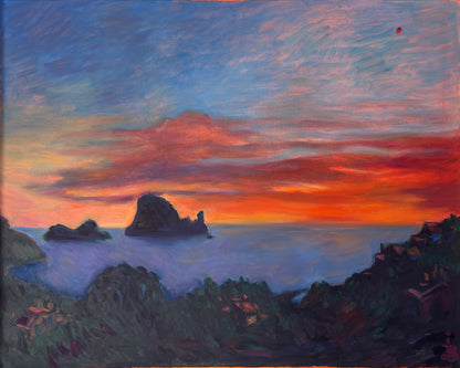 Kunstdruck Ibiza Insel Es Vedra wunderschöner Sonnenuntergang