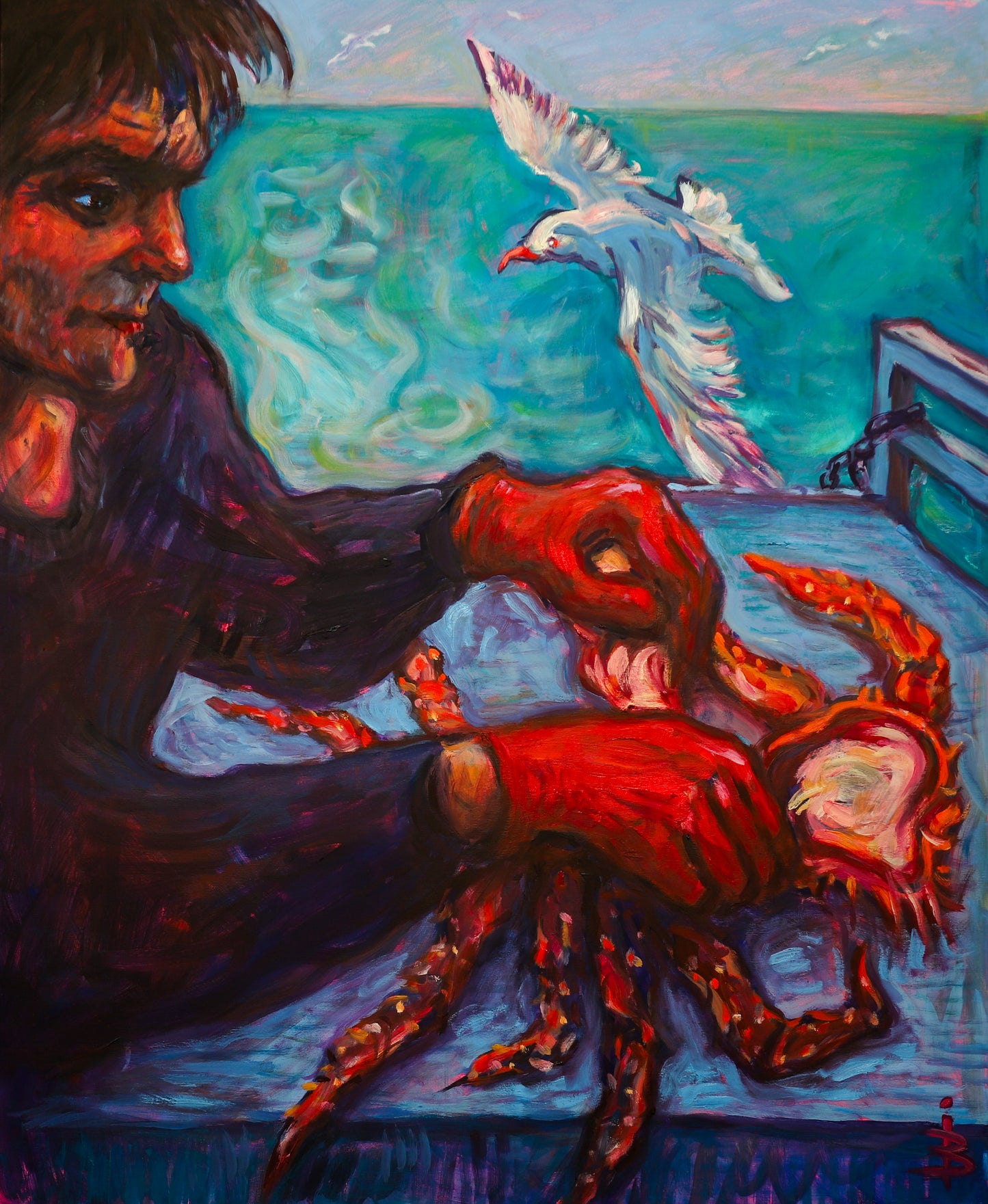 Kunstdruck - Krabben und Möwen