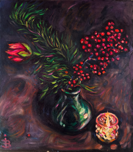 Art print flowers - prelude to the Christmas Duck