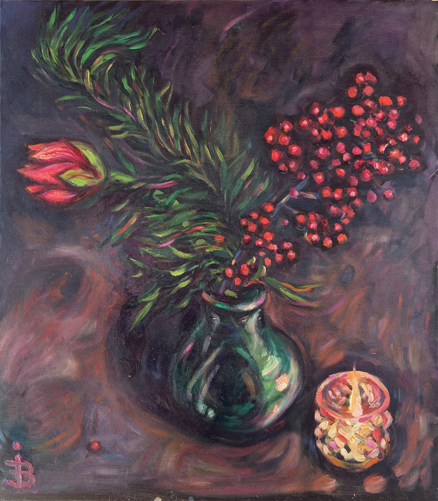 Art print flowers - prelude to the Christmas Duck