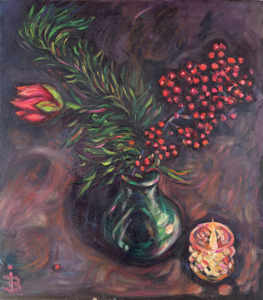 Art print flowers - prelude to the Christmas Duck
