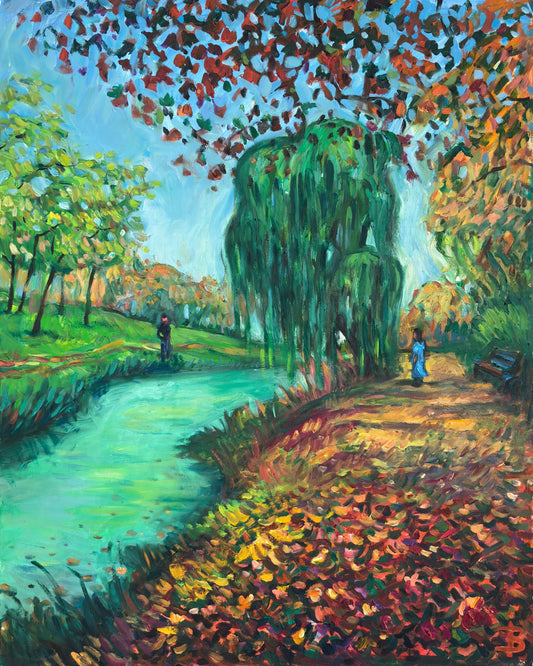 Art print beautiful autumn park - The Observers